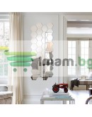 Комплект шестоъгълни декоративни огледала, 5 бр.